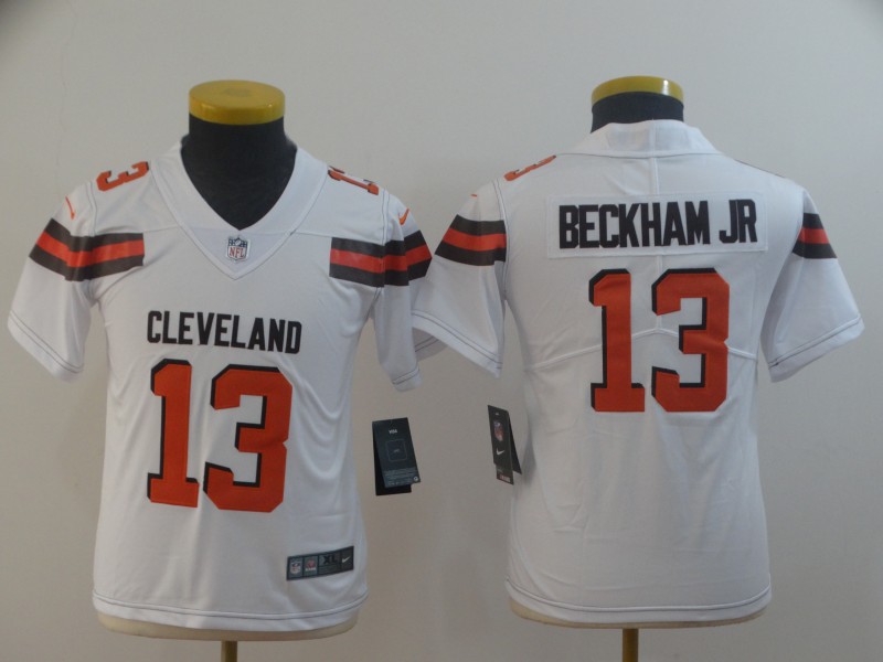 Youth Cleveland Browns #13 Odell Beckham Jr. White Vapor Untouchable Limited Stitched NFL Jersey